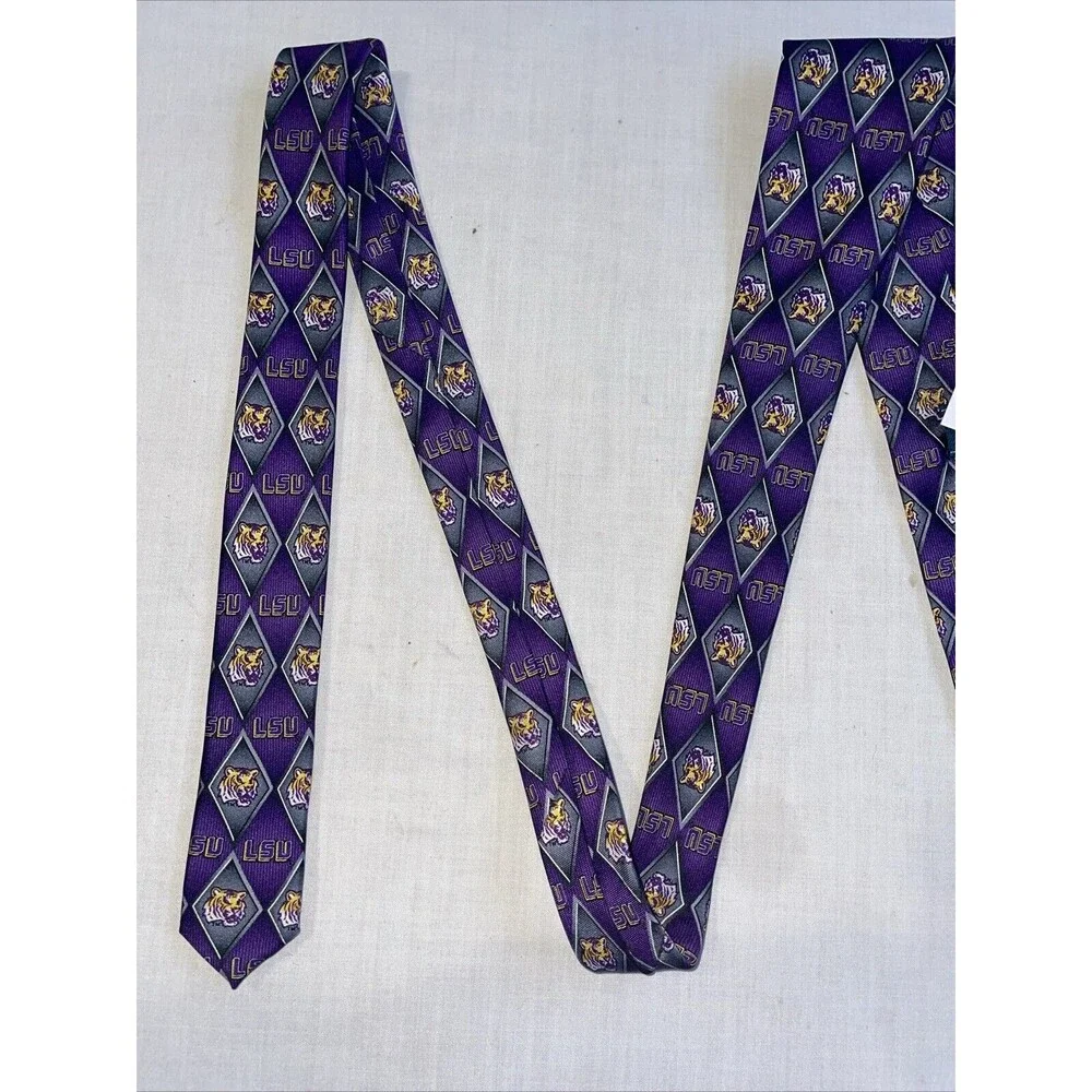 Eagle Neckwear L.S.U. Tigers Men’s Dress Tie Sz 55” Purple Diamond Business